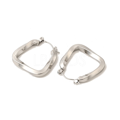 Non-Tarnish 304 Stainless Steel Trapezoid Hoop Earrings for Women EJEW-P202-05P-1