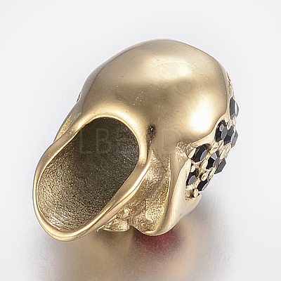304 Stainless Steel Rhinestone Beads STAS-H446-90G-1