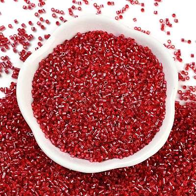 Baking Paint Silver Lined Glass Seed Beads SEED-H003-09C-1