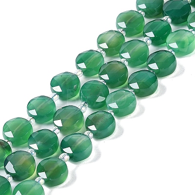 Natural Green Onyx Agate(Dyed & Heated) Beads Strands G-N342-05-1