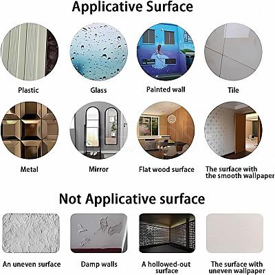 1 Set Plastic Mirror Wall Stickers AJEW-CN0001-65D-1