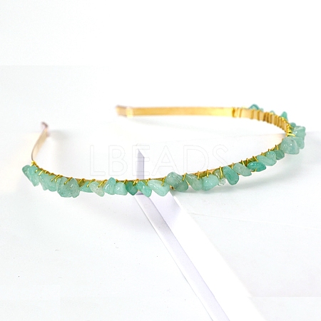 Natural Green Aventurine Hair Bands PW-WGC1C33-19-1