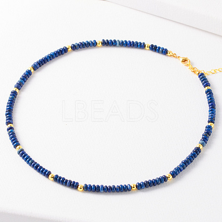 Simple Design Natural Lapis Lazuli Beaded Necklaces for Women JH7309-9-1