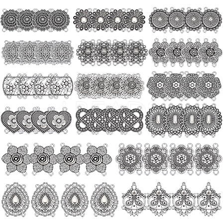 64Pcs 16 Styles Tibetan Style Alloy Multi-Strand Links FIND-PH0061-95-1
