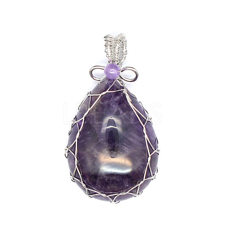 Natural Amethyst Pendants PW-WG69173-05-1