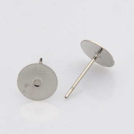 304 Stainless Steel Stud Earring Findings STAS-N019-17-8mm-1