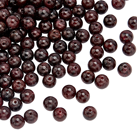 Natural Garnet Beads Strands G-OC0001-25-6mm-1