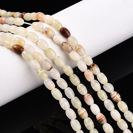 Natural Green Banded Calcite(Afghan Jade) Beads Strands G-N346-02A-12-1