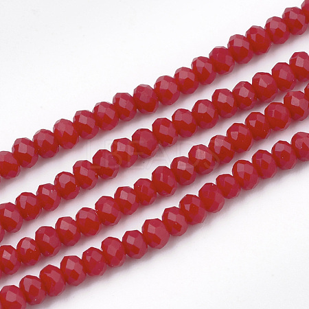 Opaque Solid Color Glass Beads Strands GLAA-S178-14B-02-1