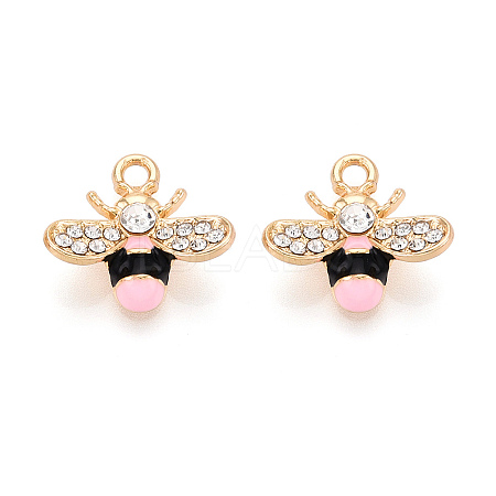 Alloy Rhinestone and Enamel Pendants PALLOY-T092-41G-02-1