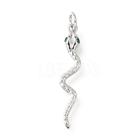 Brass Micro Pave Cubic Zirconia Pendants KK-V007-007P-02-1-1