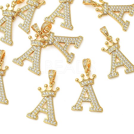 SHEGRACE Brass Micro Pave Clear Cubic Zirconia Pendants XGRQ5F521-809G-1