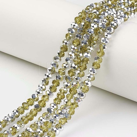 Electroplate Transparent Glass Beads Strands EGLA-A034-T8mm-M04-1