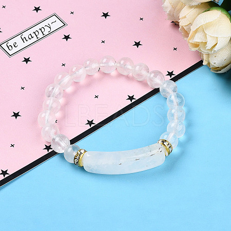 Natural Quartz Crystal Beads Stretch Bracelets BJEW-T022-04P-1