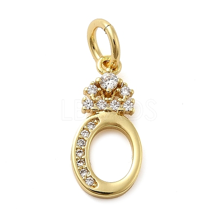 Brass Micro Pave Cubic Zirconia Pendants KK-M273-01G-O-1
