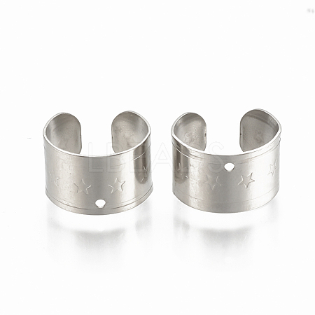 304 Stainless Steel Cuff Earrings X-STAS-S078-18-1