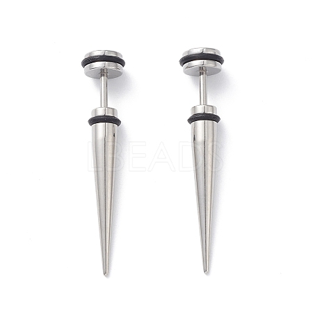 304 Stainless Steel Ear Taper Stretcher with Rubber EJEW-F312-10P-1