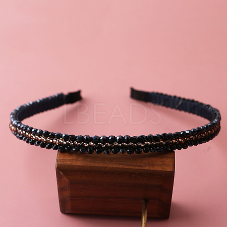 Elegant Glass Beaded Hair Bands OHAR-PW0007-28B-1