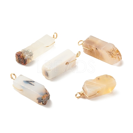 Natural Dendritic Agate Pendants PALLOY-JF01365-1