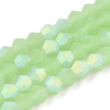 Imitation Jade Bicone Frosted Glass Bead Strands EGLA-A039-J4mm-MB01-1