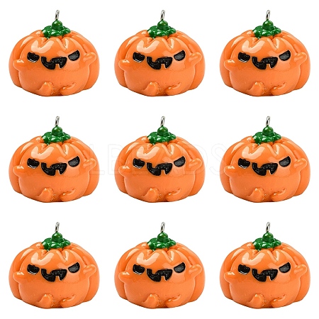10Pcs Halloween Opaque Resin Pendants RESI-YW0004-94-1