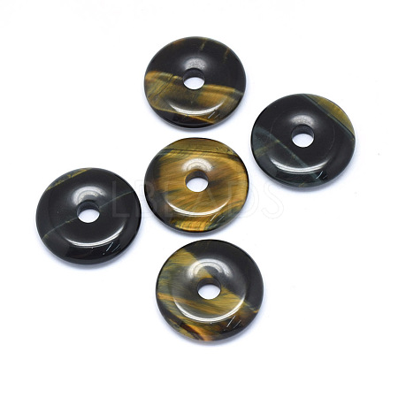 Natural Yellow Blue Tiger Eye(Dyed & Heated) Pendants G-P415-22E-1