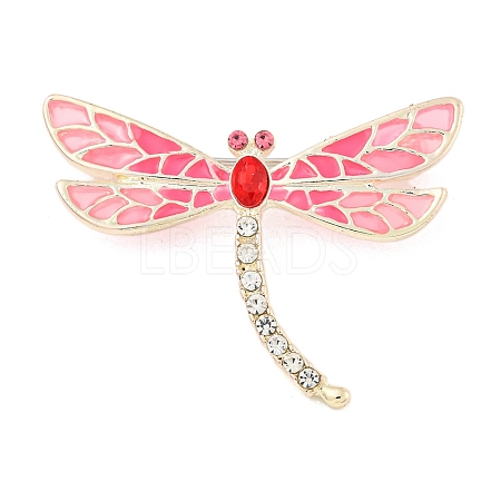 Alloy Rhinestone Dragonfly Brooch JEWB-U006-05A-KCG-1