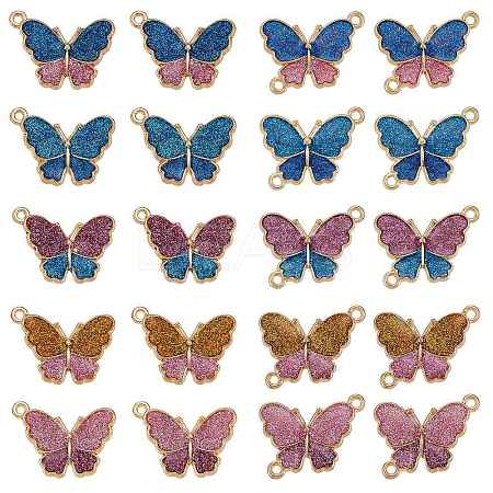 20Pcs Butterfly Alloy Enamel Pendants & Links Connectors JX228A-1