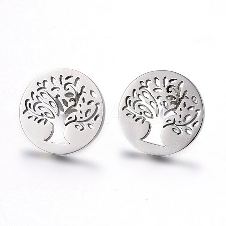 Tarnish Resistant 304 Stainless Steel Stud Earrings EJEW-H371-05P-1