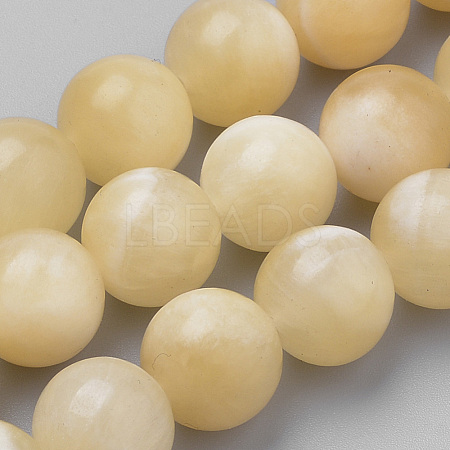 Natural Yellow Jade Beads Strands G-S259-49-10mm-1