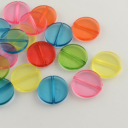 Flat Round Transparent Acrylic Beads MACR-R546-26-1
