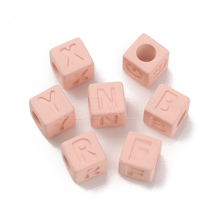 Rubberized Style Transparent Acrylic Beads OACR-K007-014A-1