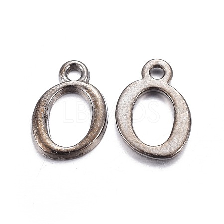 Gunmetal Plated Alloy Letter Pendants PALLOY-J718-01B-O-1