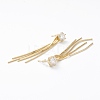 Brass Snake Chain Tassel Earrings EJEW-A056-40G-2