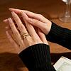 304 Stainless Steel Layered Waved Cuff Rings IP1219-1-1