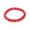 Spray Painted Crackle Glass Round Beads Stretch Bracelets Sets BJEW-JB06481-2
