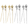 4Pairs 2 Colors Iron & Alloy Cuff Earrings EJEW-HY0001-15-1