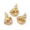 Rack Plating Brass Micro Pave Clear Cubic Zirconia Charms KK-D074-24G-2
