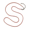 2MM Braided Round Polycotton Cord Necklace Making with Alloy Lobster Claws Clasps and Iron End Chains NJEW-Q031-01D-2