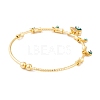 Brass Pave Clear Cubic Zirconia Charm Bangles for Women BJEW-S147-20B-G-3