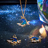 6Pcs Rack Plating Brass Micro Pave Cubic Zirconia Pendants KK-BBC0003-15-5