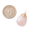 Natural Rose Quartz Pendants PALLOY-JF05086-01-2