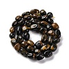 Natural Yellow Blue Tiger Eye(Dyed & Heated) Beads Strands G-G146-A17-01-3