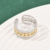 304 Stainless Steel Double Color Cuff Rings RJEW-S635-01GP-14-3