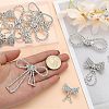 12Pcs 4 Style Crystal Rhinestone Bowknot Lapel Pins JEWB-CA0001-19-4
