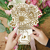 Wood Flower Bouquet Greeting Card AJEW-WH0441-002-6