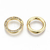 Brass Micro Pave Clear Cubic Zirconia Twister Clasps ZIRC-S067-119-NF-2