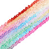  9 Strands 9 Colors Transparent Baking Paint Glass Bead Strands GLAA-TA0001-43-12