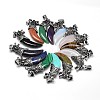 Antique Silver Zinc Alloy Natural & Synthetic Mixed Stone Big Pendants G-F228-63-FF-1