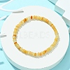 Natural Yellow Aventurine Flat Round Beaded Stretch Bracelets for Women BJEW-JB09717-02-2